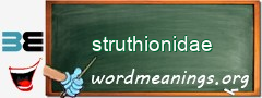 WordMeaning blackboard for struthionidae
